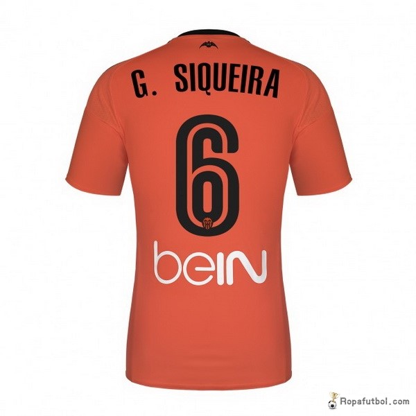 Camiseta Valencia Replica Tercera Ropa G.Siqueira 2016/17 Naranja